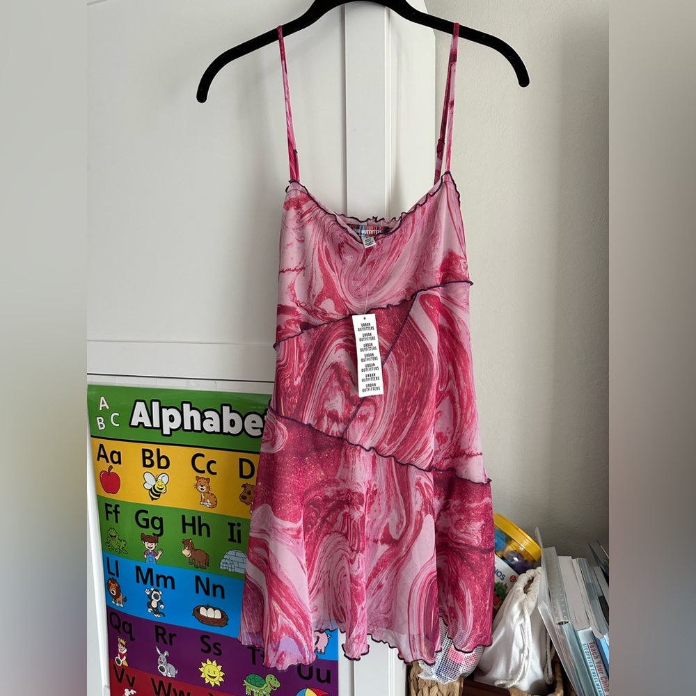 Urban Outfitters Moxie Mini Slip Dress in Pink Combo